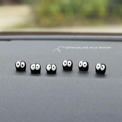 6 stücke Nette Schwarze Elf Auto Innen Dekoration Lustige Auto Center Konsole Rückspiegel Ornament Auto Zubehör Dashboard