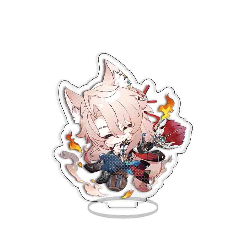 8cm Game Honkai Star Rail Boothill Jade Jiao Qiu March 7th Yunli Cosplay Acrylic Figure Stand Model Plate Desk Decor Sign