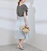 ROPE PICNIC Ruffle Sleeve Black Women's Blouse, (03)