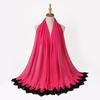 New Pearl Chiffon Malaysia Fashion Black Lace Scarves Muslim Shawl Plain Soft Turban Head Wraps Headband