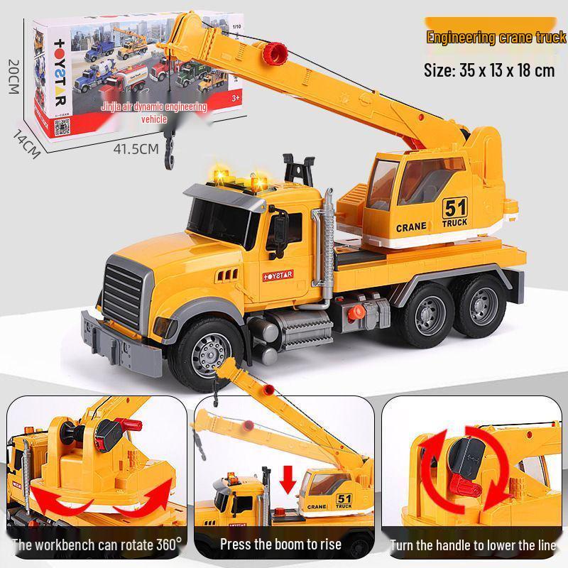 Large Kids' Toy Car: Engineering Vehicle with Water-Spraying Fire Truck, Sound & Light, Storytelling Feature