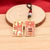 Handmade Red Oil Tian Guan Ci Fu Pendant Keychain Amulet for Car & Phone