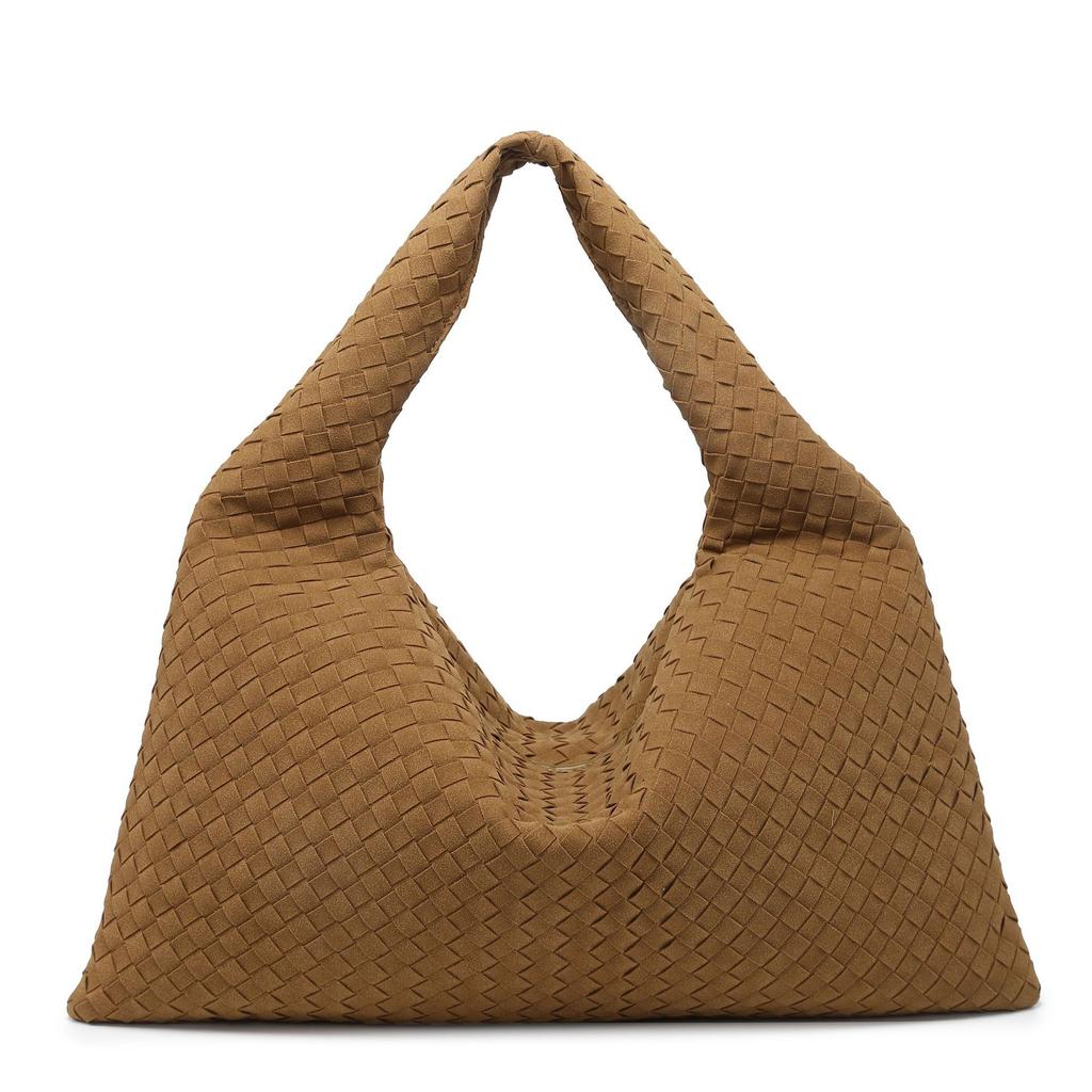 Cross-border woven bags for women's autumn and winter new matte woven bags, shoulder underarm bags, large-capacity tote bags, factory wholesale