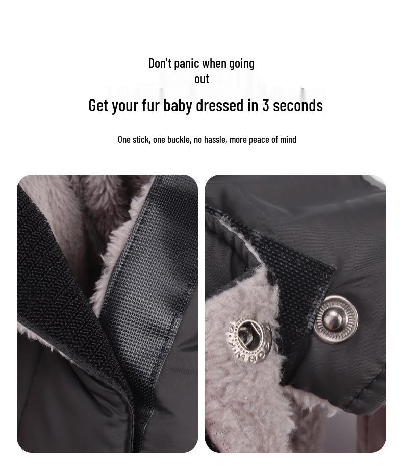 Reflective Four-Legged Cotton Dog Coat for Cold Weather