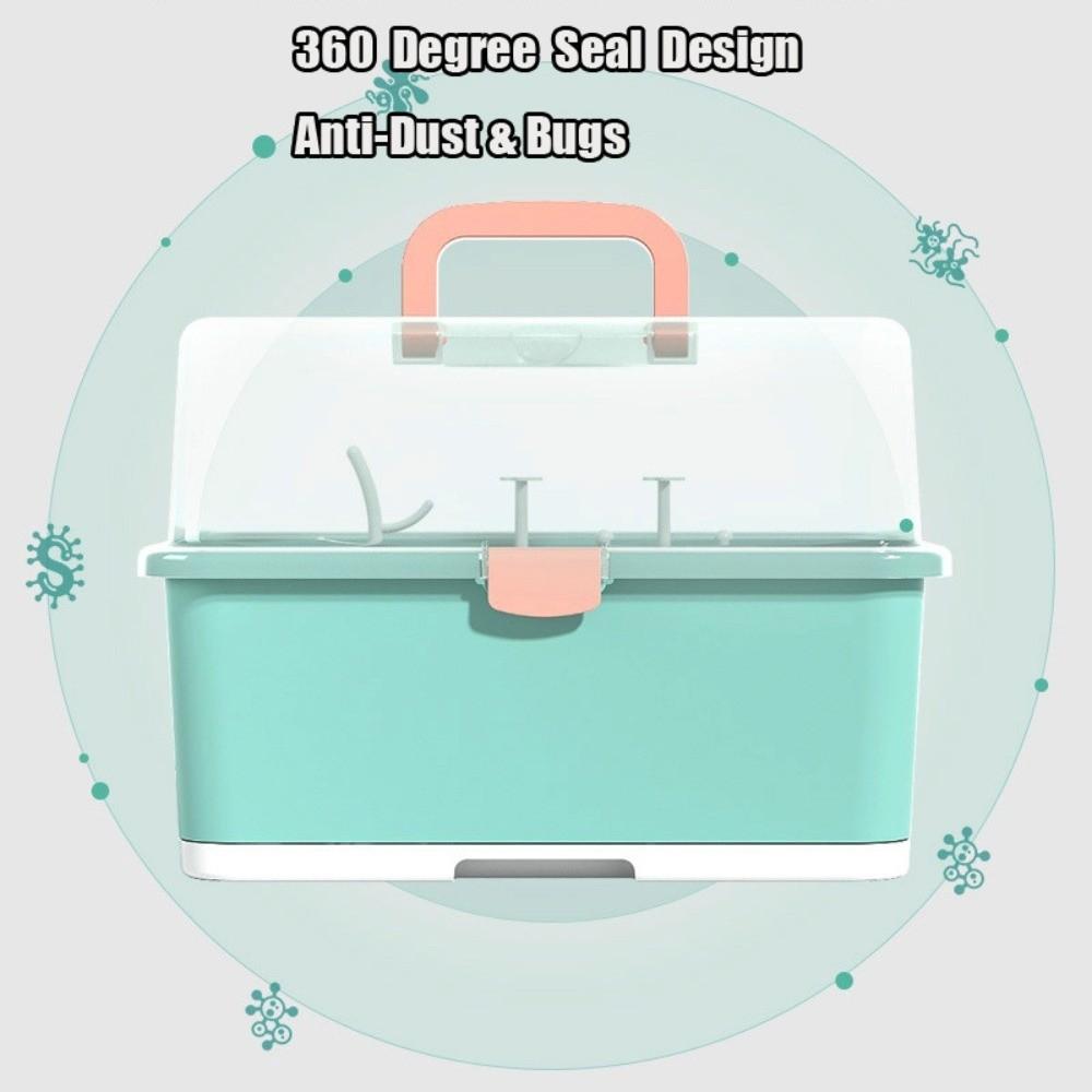 Portable Baby Bottle Holder Anti-Dust Milk Bottle Storage Box Nursing Bottle Drying Rack Travel