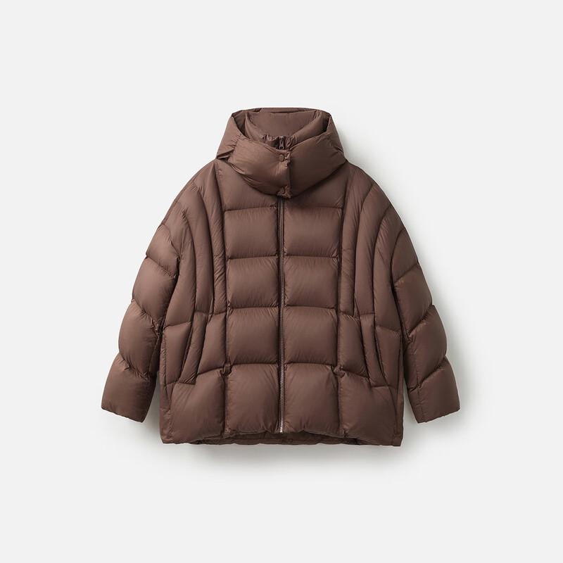 Broadcast Quilted Hooded Stand-up Collar Short Down Jacket
