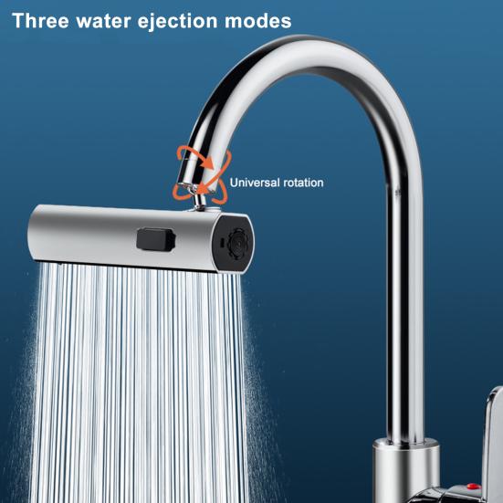 Faucet Extender Attachment 360 Degree Rotating Waterfall Faucet No Splashes Versatile Rotating Nozzle Adapter