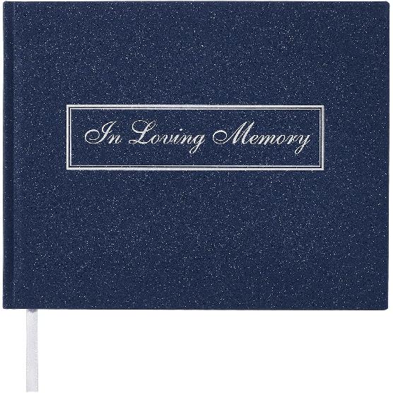 Funeral Guest Book for Memorial Service In Loving Memory Guest Book for Funeral Guest Sign In Book (Book, Navy)