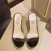 Fashion Transparent with Wedge Heels Slippers Summer Woven Bottom Waterproof Table Women's Shoes High-end One-word