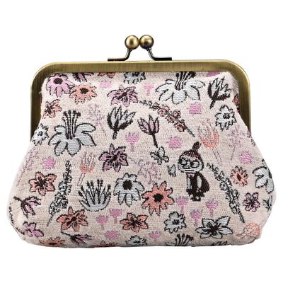 Marushin Clasp Moomin Playing with W18 X H12 X D6cm Pouch, Flowers, 1425013800, Approx. (excluding Knob)