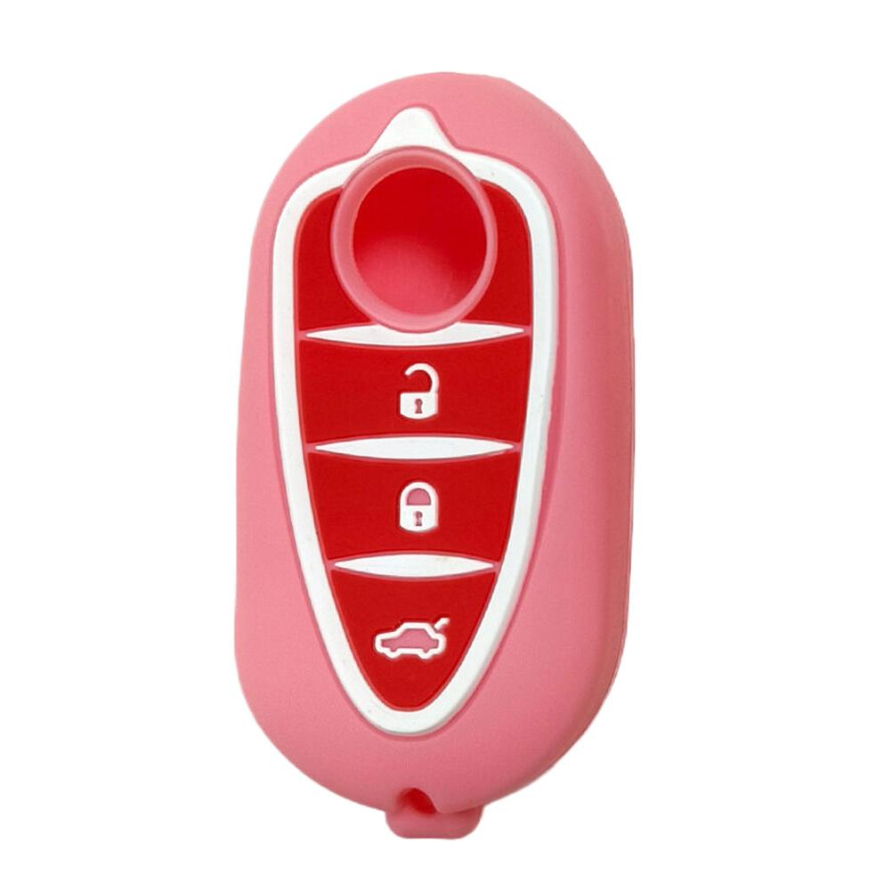 

Car Remote Control Key Cover Holder Silicone For Alfa Romeo Giulietta Myth Junior 4C Romeo Mito Myth 159 GTO GTA Car Accessories розовый
