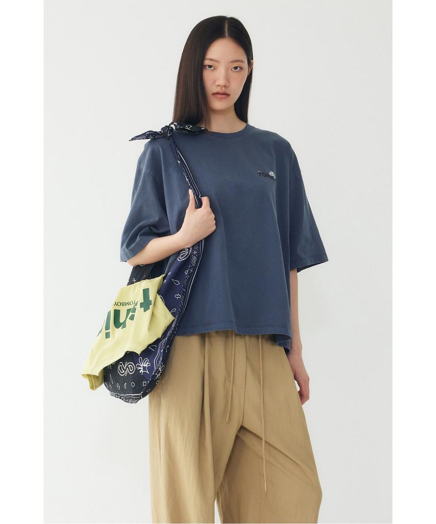 STUDIO TOMBOY Garment Dyed Reversible Print Short Sleeve T-Shirt_Navy 9176322974