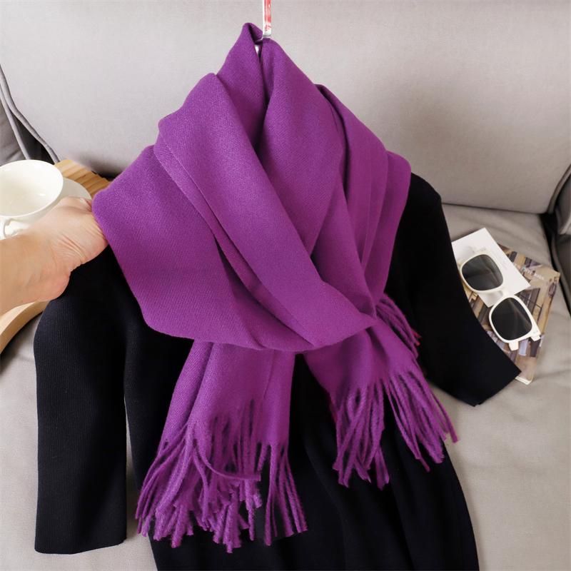 New 29 Color Winter Scarf For Women Long Warm Cashmere Scarves Solid Lady Shawl Wrap Hijab Female Pashmina Bandana Head Scarfs