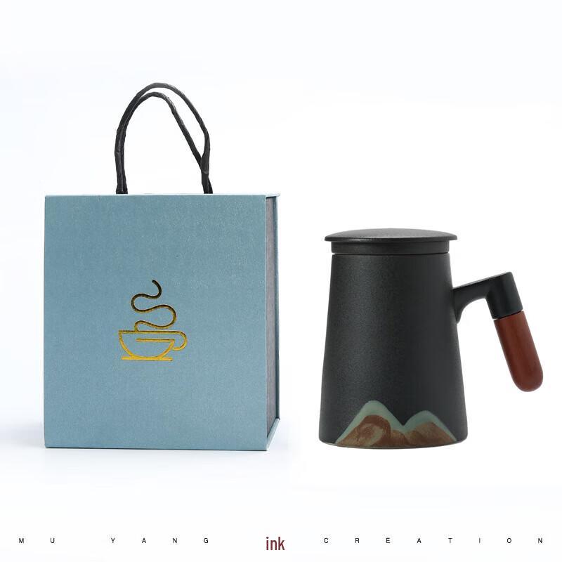 Cha Xun Ceramic Tea Infuser Mug with Wooden Handle