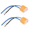 2Pcs Female Connector Ceramic Harness Plug 3-Pin H4 Bulb Socket  Auto Headlight