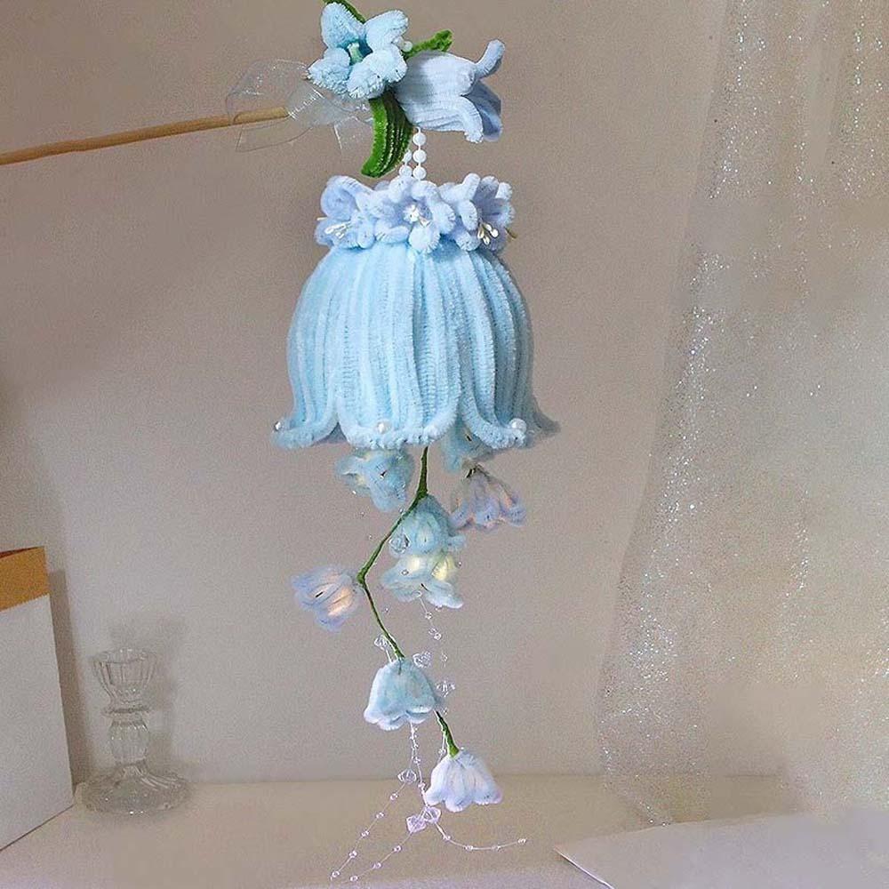 Glowing Muguet Flower Lamp Luminous Handheld Light Bellflower Lantern Family Activity синий