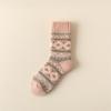 Women's Retro Ethnic Wool Socks - Warm, Fleece-Lined, Mid-Calf for Autumn/Winter