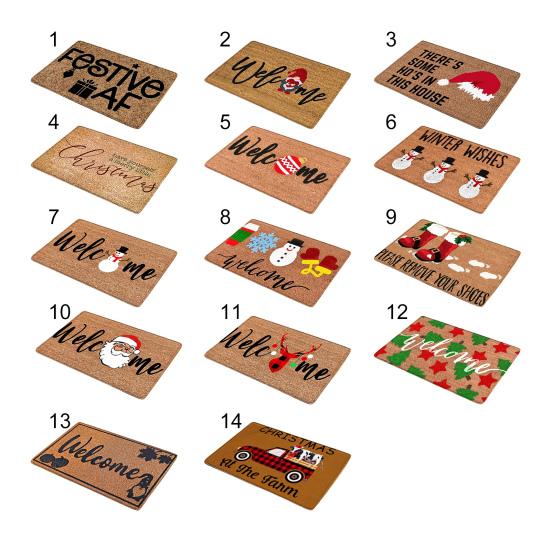 Door Mat Letter Print Water-absorbent Carpet Bedroom Living Room Christmas Welcome Mat Household