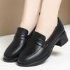 Spring Autumn Loafer Woman New Soft Leather Shoes Black Work Soft Sole Flat Heel Slip-on One Foot Non-slip Soft Sole Comfort Sho