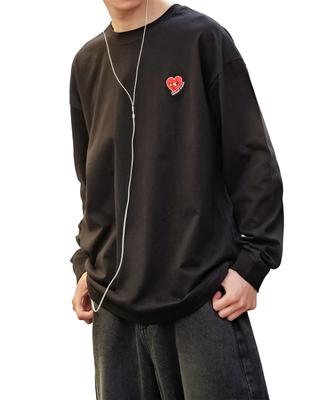 [IMPROVES] [SIDEWAYSTANCE] Embroidered Heart Long Sleeve T-Shirt