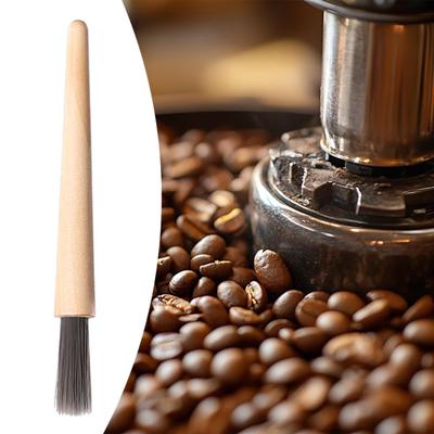 Brush Tool for Cleaning Espresso Machines with a Wooden Grip