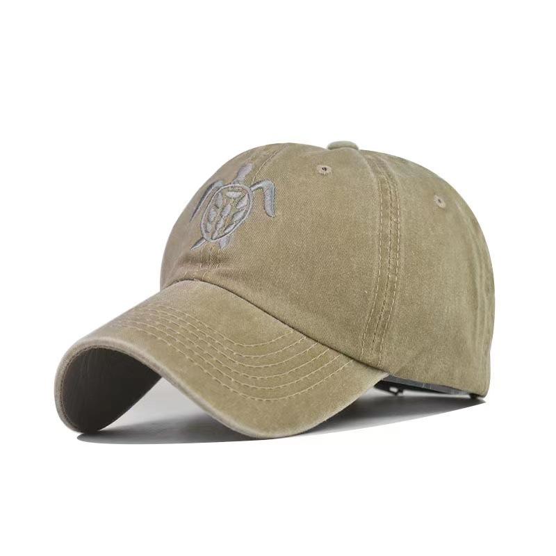 Cotton Denim Baseball Cap Flying Turtle Personalized Retro Washed Cap