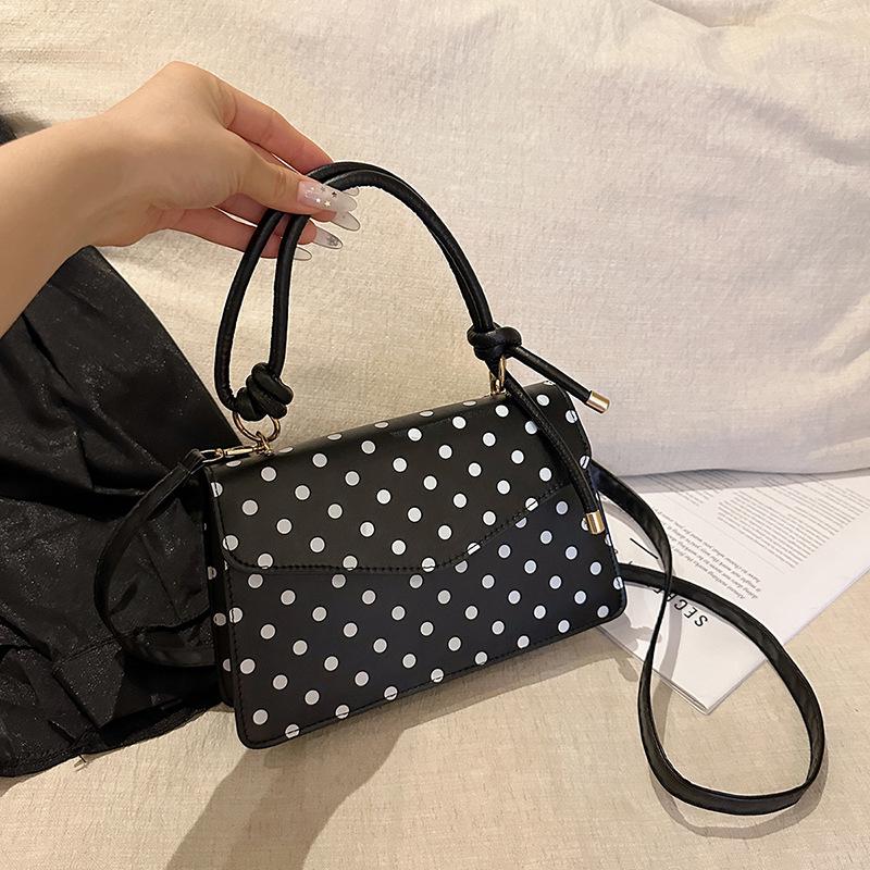 Yogodlns Korean Style Polka Dot Shoulder Bag Casual Crossbody Small Square Bag Fashion Trendy Handbag Women Work Shoulder Bag