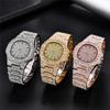 Full Diamond Watch Men's Trendy Man Cool Diamond-encrusted Gypsy Calendar Quartz Watch