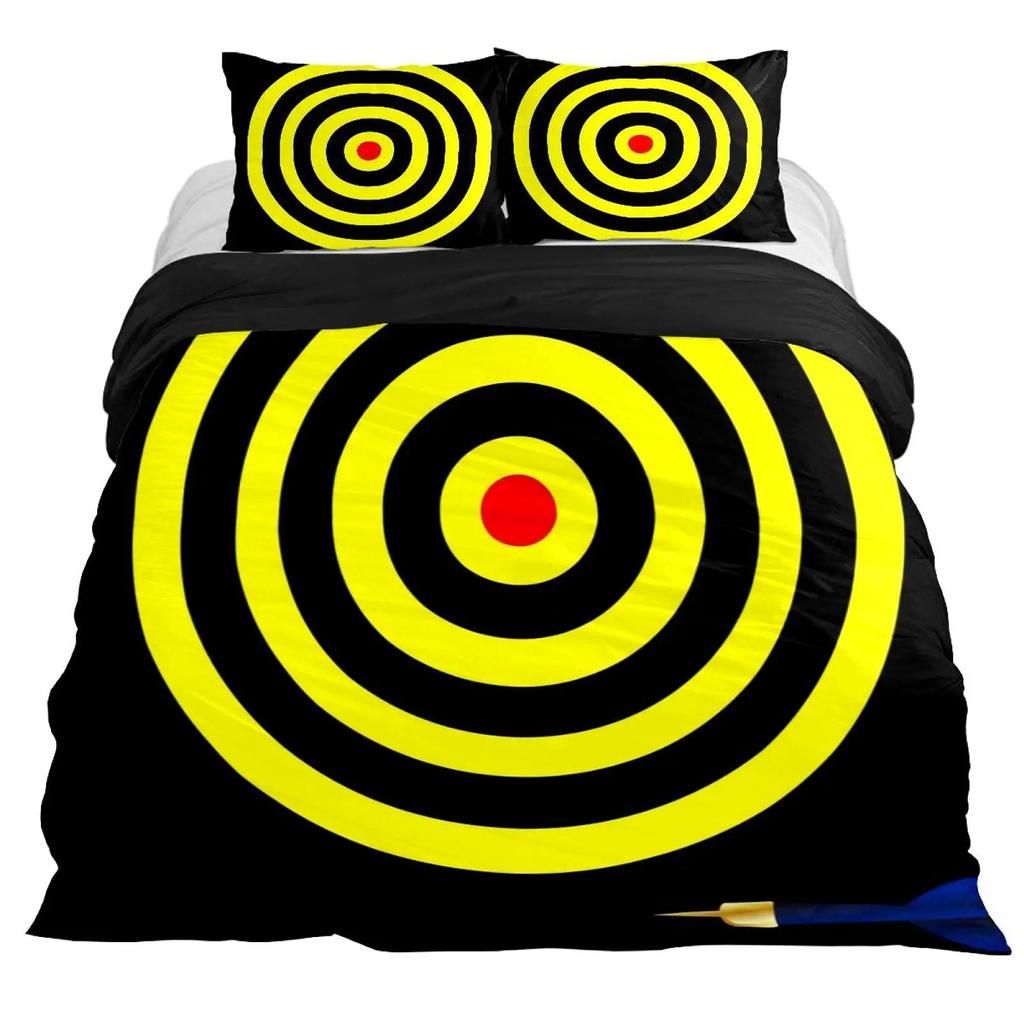Dartscheibe Bettbezug Set Dartscheibe Bettwäsche Sets Hautfreundlich Blitz und Flamme Bettdeckenbezüge Set Queen Bettbezug 3-teilig