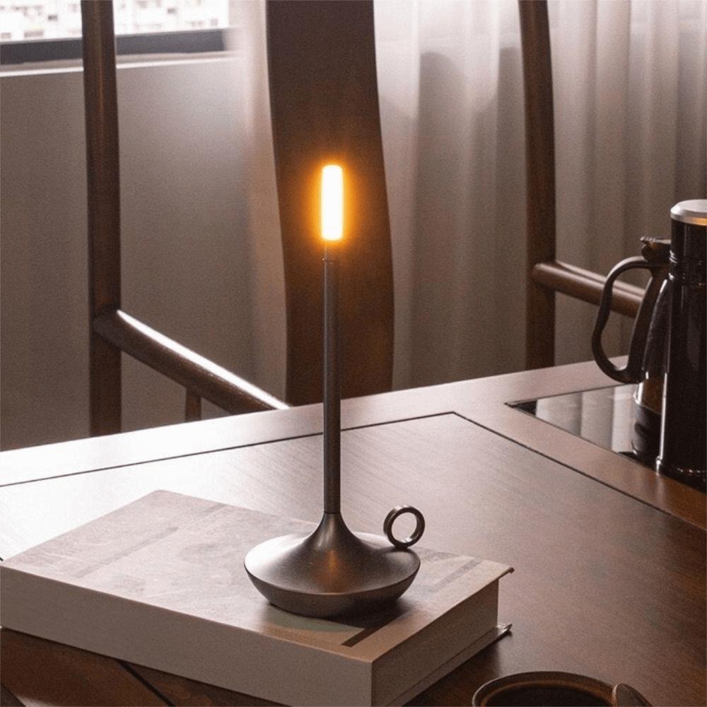 USB Charging Candlelight Table Lamp Touch Control LED Light Source LED Candle Lamp Metal Construction Simple Design