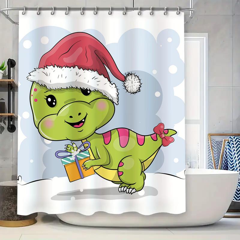 Tu Cute Dinosaur Shower Curtainkids Bathroom Decorcartoon Animal Patternwashable Fabricfunny Teenager Giftnursery Room Decorwhim