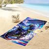 46 Motor Print Strandtuch, Großes Weiches Schnelltrocknendes Handtuch für Strand Camping Schwimmen