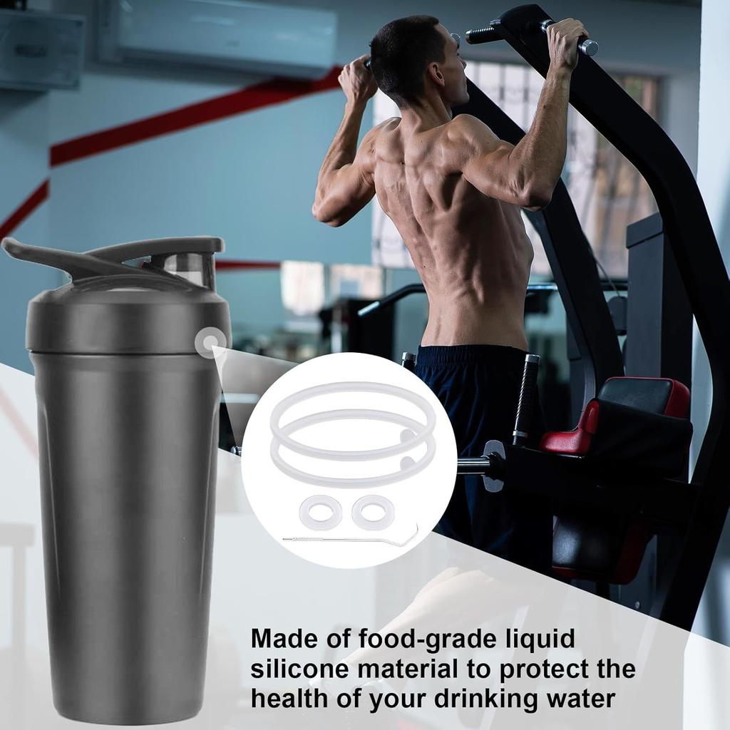 4pcs Lid Gasket Replacement for Blender Bottle Strada Flip Shaker Cup Water Bottle Parts Accessories with Hook, Silicone Seal Ring for Blenderbottle