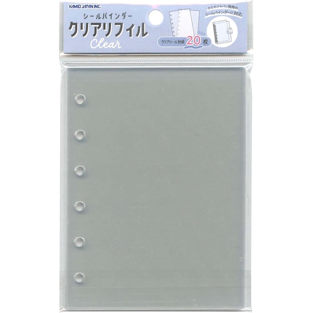 Kamio Japan Seal Binder Refill 20 Sheets Clear Seal Binder Refill Clear 231219