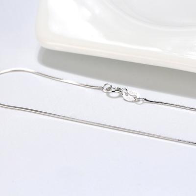 Schmuck S925 Sterling Silber Halskette Achteckige Schlangenkette Einzelkette Damen Anhänger