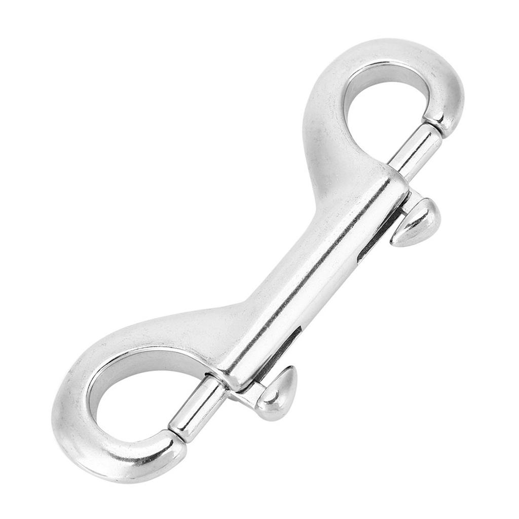 Silver Durable Stainless Steel Double Ended Clip Hook Bolt Snap Scuba Diving Buckle