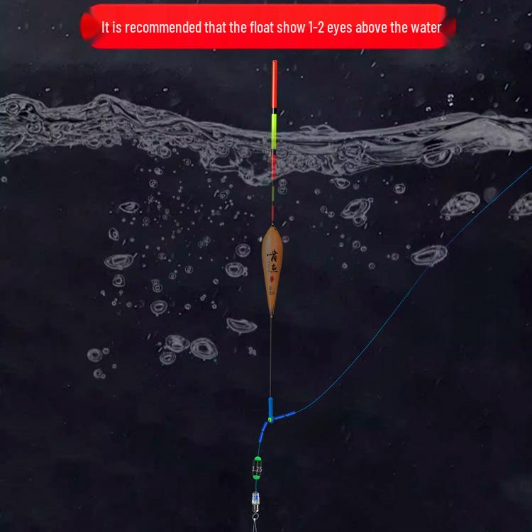 Vorgebundenes Hochsensibles Karauschen-Schwimmer-Set: Enthält Schwimmer, Hauptschnur, Doppelhaken und Vorfach zum Bachfischen.