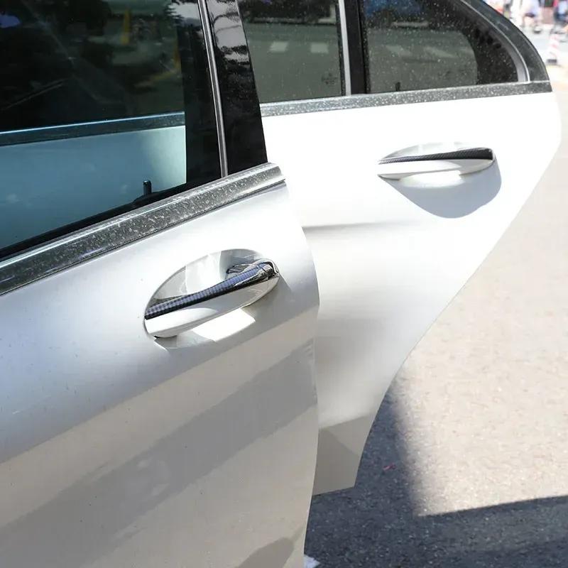 For Mercedes Benz A B C E Class W177 V177 W247 W213 X253 W205 2016-22 ABS Carbon Fiber Car ABS Chrome Door Handle Cover Trim LHD