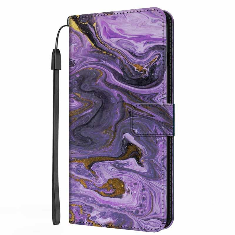 

Leather Wallet Case for Samsung Galaxy A51 A21S A03 A03S Cover A 51 21S 03 Marble Flip Stand Magnetic Phone Bags for GalaxyA03 A03&Case & Strap