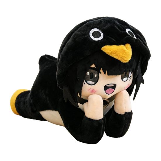 Yousheng Cartoon Penguin Girl Plush Toy, Standing Sitting Lying Stuffed Penguin Doll, Game Inspired Animal Costume Girl Collectible Plushie, Gift for E