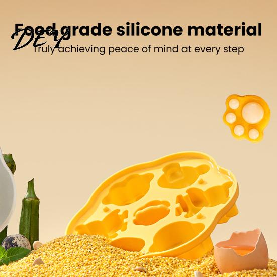 Kitchen Baking Supplies Silicone Baby Popsicle Mold, with 6 Grids, Cartoon Shape Pastry Easy to Clean Molds Tool, Flexible Non-stick Reusable