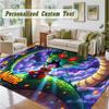Crystal Velvet Square Rug Custom NameDragon Ball Pattern Non Slip Home Floor Decor Rug