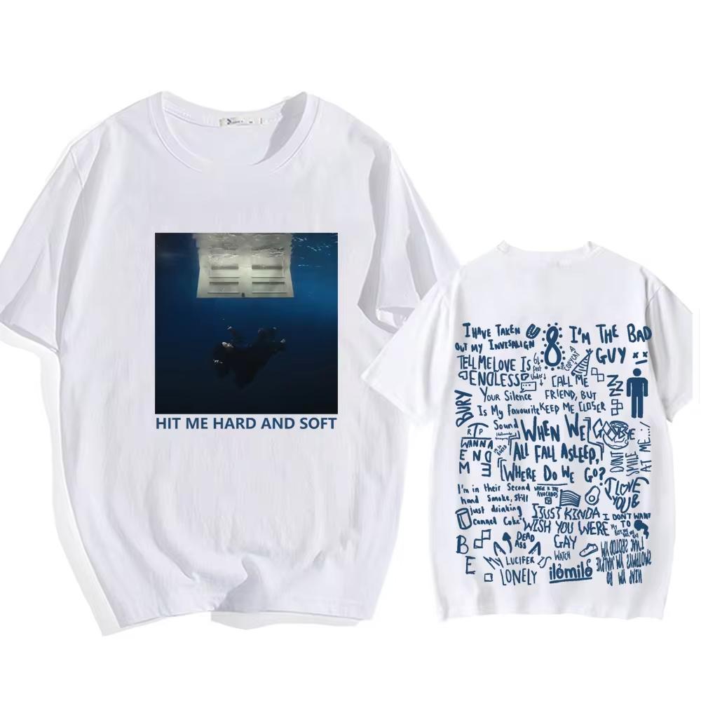 Hit Me Hard and Soft Tour de Verão Camisa Popular Camisetas Billie Hit Me Hard and Soft Tops Melhor Acessório para Fãs de Música Tops