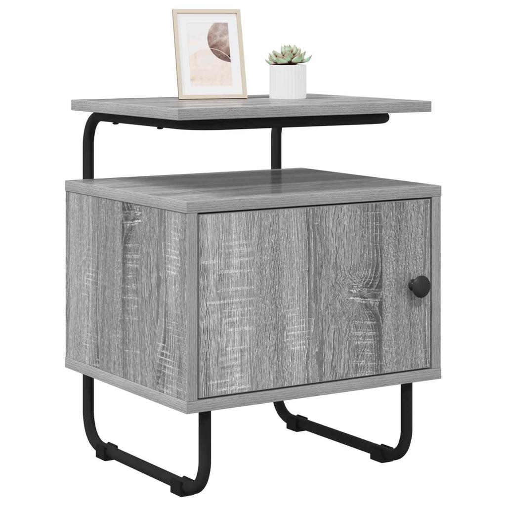 Nightstand 2 Pcs. Grey Sonoma Engineered Wood