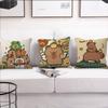 Cartoon Capybara Cute cushion cover Pillow Cover Home Sofa living Decoration Room  Office Car Nordic Simplicity