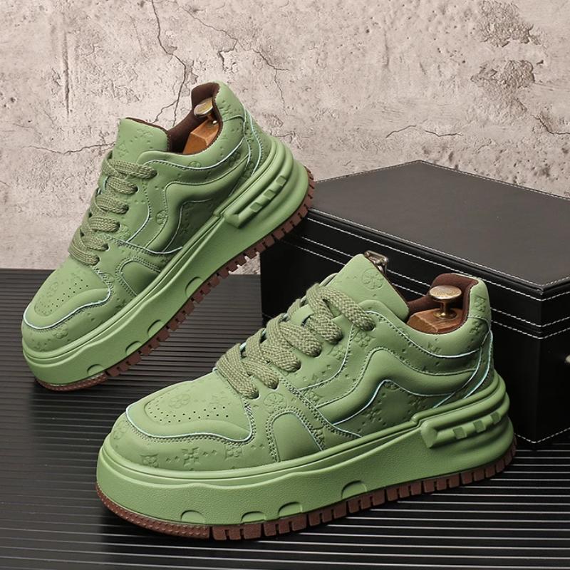 Fashion 2025 New Printed Sports White Shoes, Thick-soled Casual Shoes, Height-increasing Sneakers, Men's Trendyshoes Zapatos Sapat B13