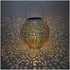 1PC Led Solar Wrought Iron Hollow Lantern European Outdoor Garden Light Garden Decoration Portable Hanging Light