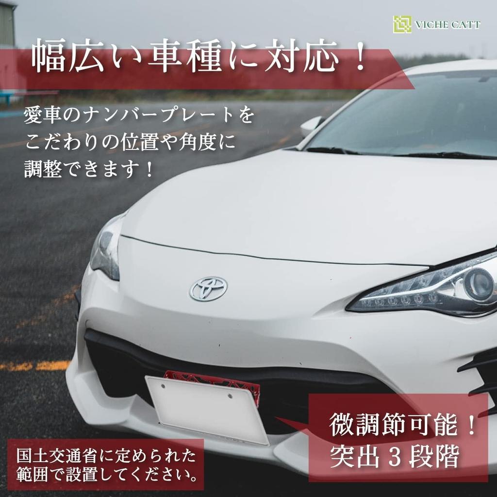 VICHE CATT License Plate Frame License Plate Aluminum License Plate Car Angle Adjustment Universal (Silver)