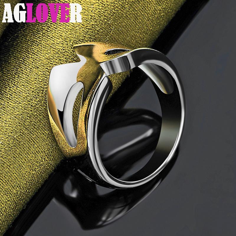 925 Sterling Silver Geometry Smooth Ring Jewelry