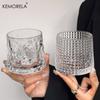 1PCS 300ML Retro Style Transparent Glass Cup for Concentrated Ice American Latte Coffee Whiskey Household Drinkware